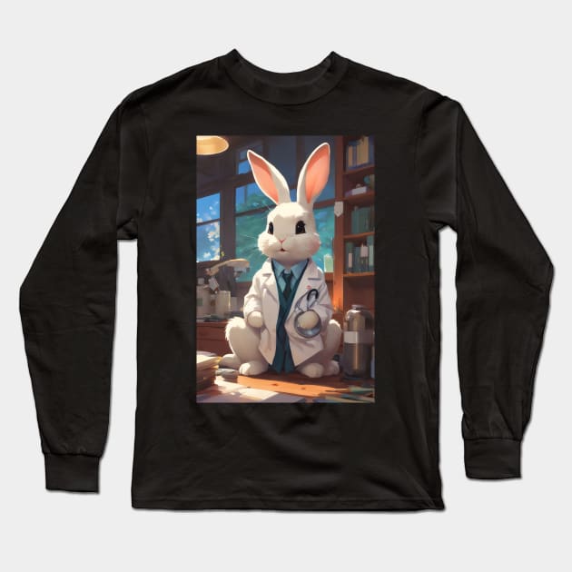 Cute bunny doctor Long Sleeve T-Shirt by Spaceboyishere